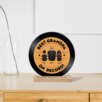 Best Dad Grandpa On Record Personalized Acrylic Record Plaque| Coolest Father's Day Gift For Dad, Grandpa