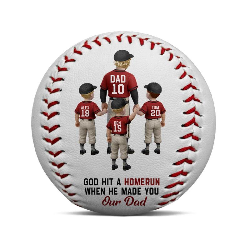 Baseball I Caught The Best Dad - Personalized Baseball, Softball