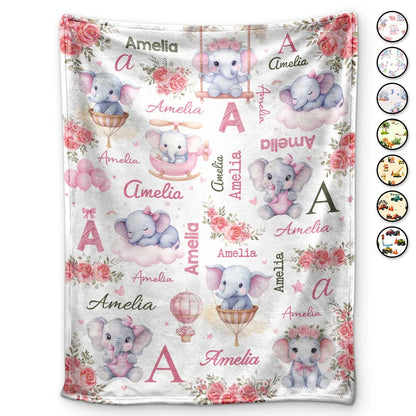 Kid Boy Kid Girl Cute Monogram - Personalized Fleece Blanket