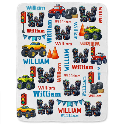 Kid Boy Kid Girl Cute Monogram - Personalized Fleece Blanket
