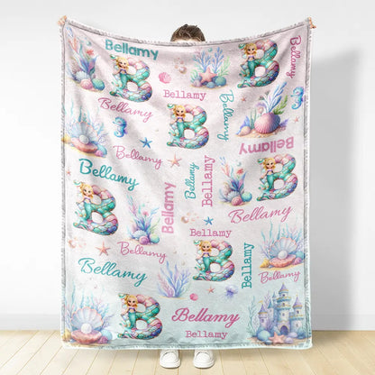 Kid Boy Kid Girl Cute Monogram - Personalized Fleece Blanket