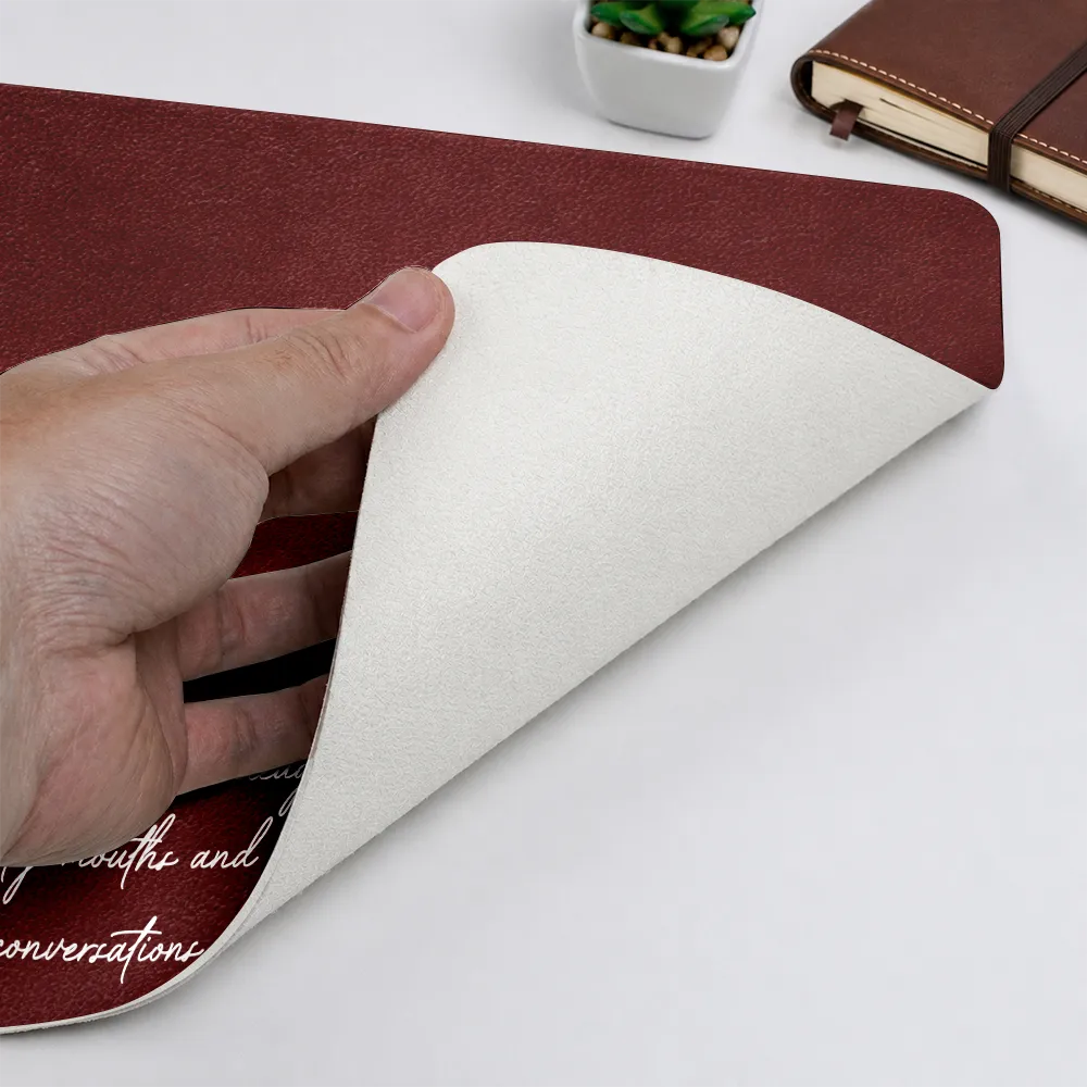 Custom Photo Bold Sketch The Reason I Don't Punch People At Work - Personalized Leather Desk Mat