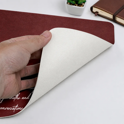 Custom Photo Bold Sketch The Reason I Don't Punch People At Work - Personalized Leather Desk Mat