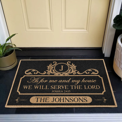 We'll Serve The Lord - Personalized Doormat