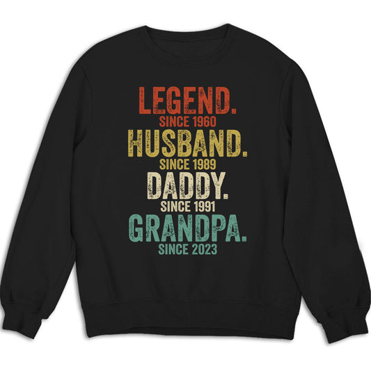 Legend Husband Dad Papa - Family Personalized Custom Unisex T-shirt, Hoodie, Sweatshirt