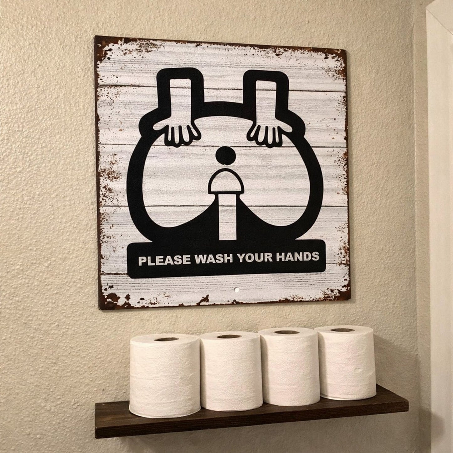 Please Wash Your Hands - Funny Bathroom Sign - Metal Sign