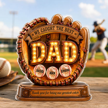Great Baseball Dad - Personalized Acrylic Block Plaque - Father's Day Gift for Dad, Husband