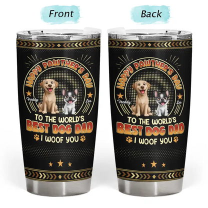 Animate Dog Cat Happy Pawther's Day - Personalized Tumbler