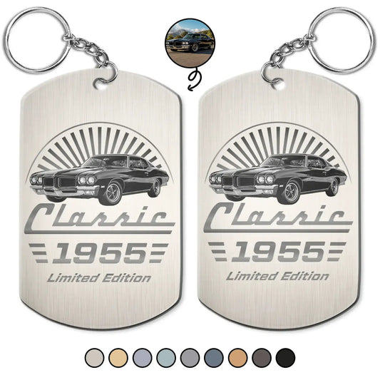 Custom Photo Classic Car Limited Edition - Personalized Aluminum Keychain