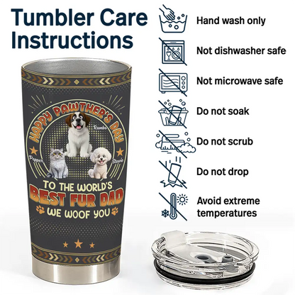 Animate Dog Cat Happy Pawther's Day - Personalized Tumbler
