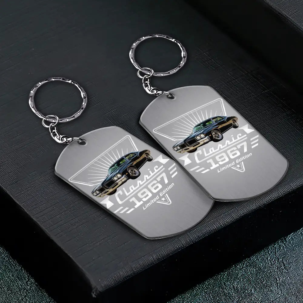 Custom Photo Classic Car Limited Edition - Personalized Aluminum Keychain