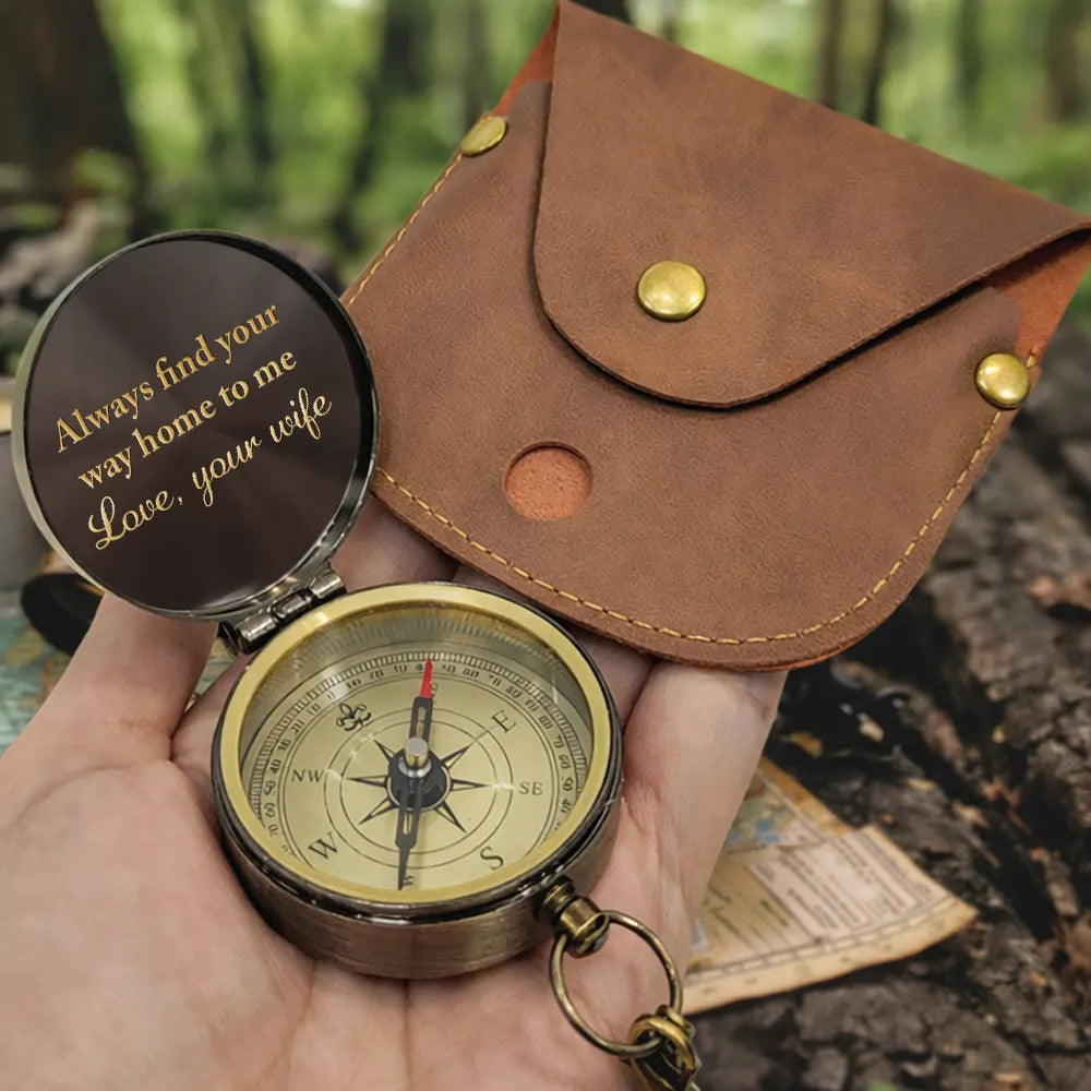 Not All Who Wander Are Loss Dad & Children - Personalized Engraved Brass Compass
