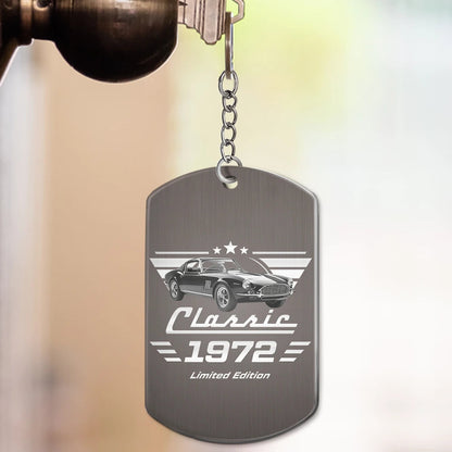 Custom Photo Classic Car Limited Edition - Personalized Aluminum Keychain