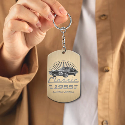 Custom Photo Classic Car Limited Edition - Personalized Aluminum Keychain