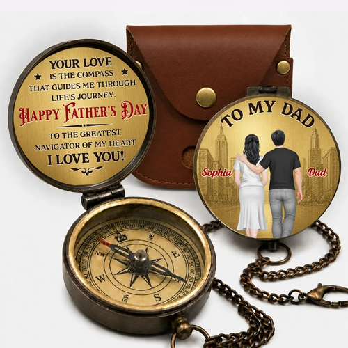 To My Dad - Personalized Custom Pocket Compass