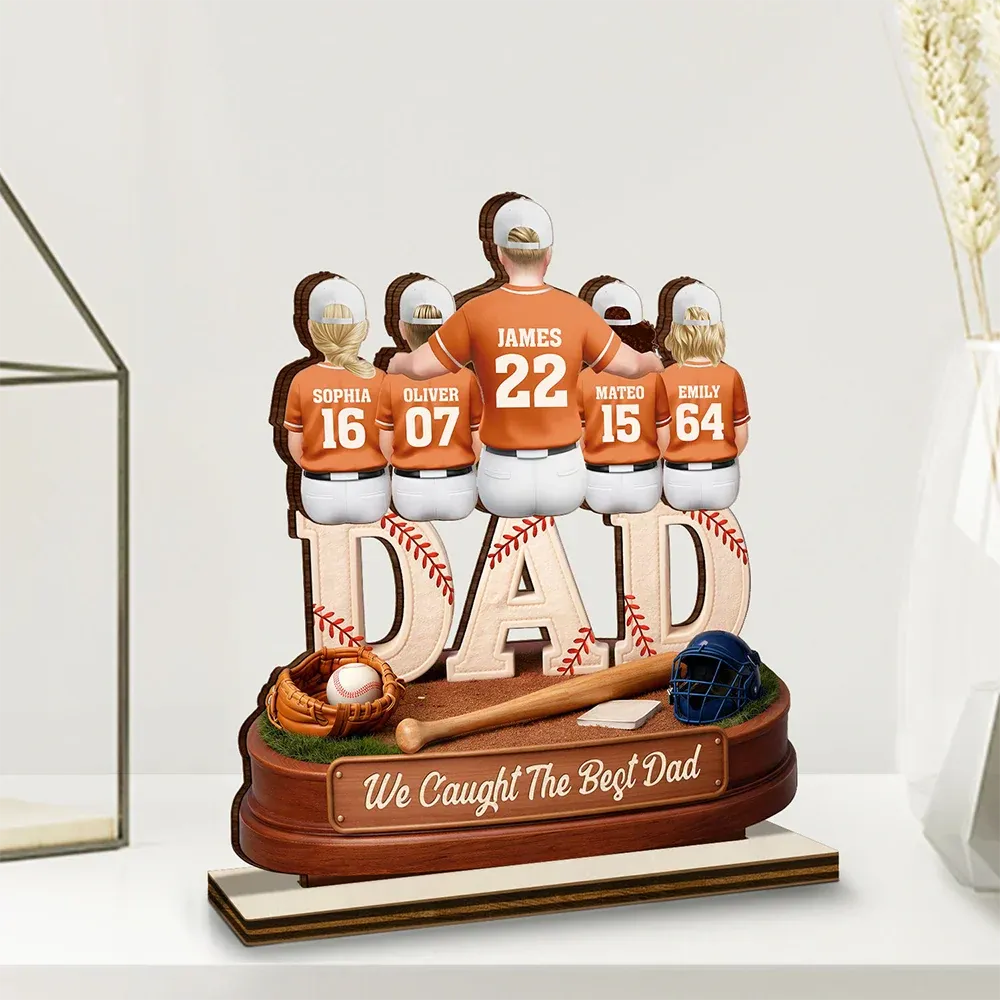 3D Effect Baseball We Caught The Best Mom Dad - Personalized Custom Shaped Wooden Plaque