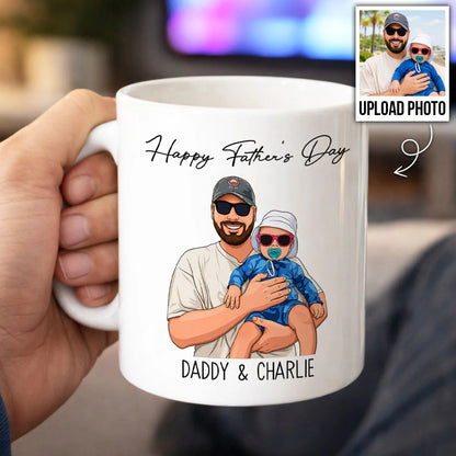 Portrait Color Drawing Style Best Dad Ever - Personalized Mug - Father's Day Gift For Dad, Husband