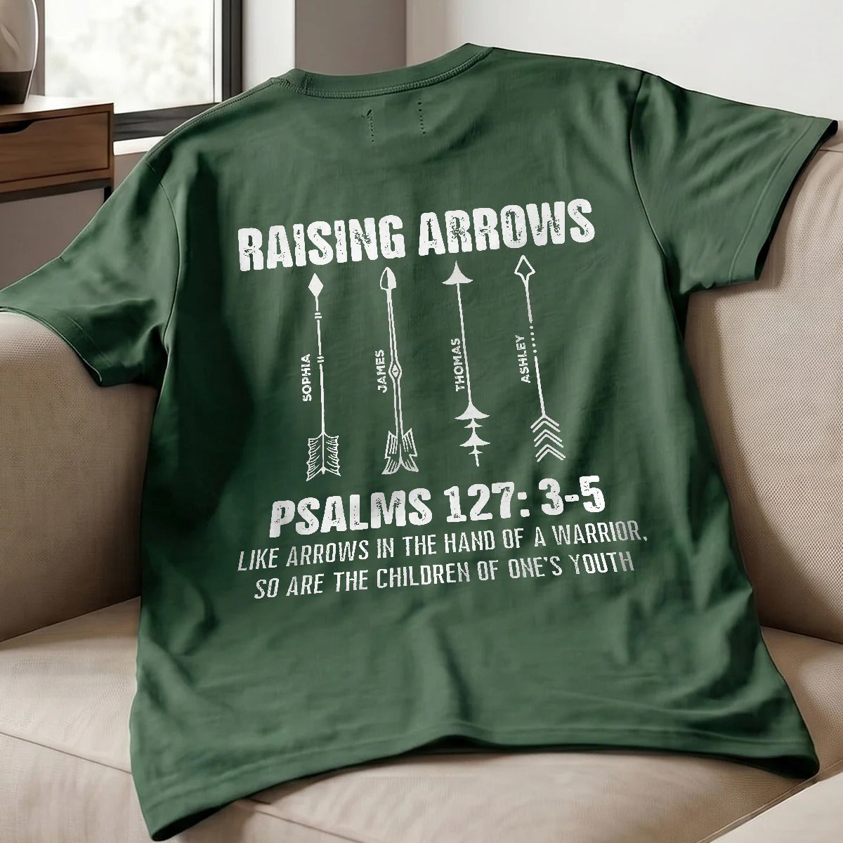 Raising Arrows Custom Kids Names - Personalized Shirt - Father's Day Gift For Christian Dad