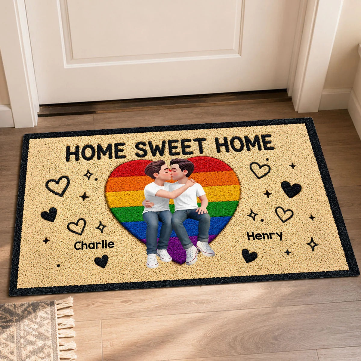 LGBT+ Couple Home Sweet Home - Personalized Doormat - Gift For Couple, Happy Pride Month