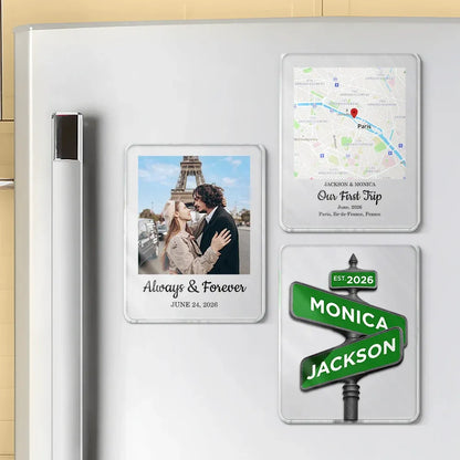 Couple Anniversary Love Message - Personalized Acrylic Magnet
