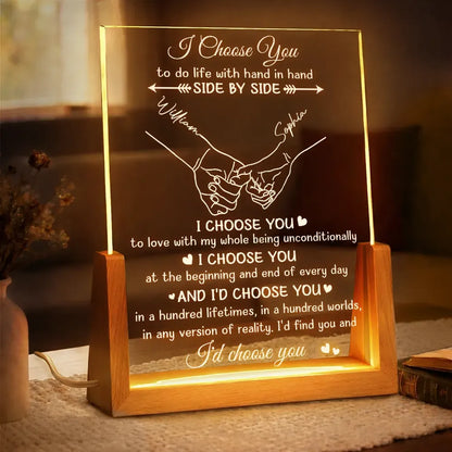 Couples I Choose You - Personalized Night Light