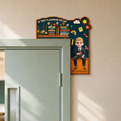 3D Effect In This Classroom You Are Kind Loved - Personalized Door Corner Wood Sign