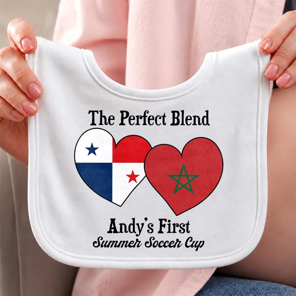 Baby First Soccer Cup Duo Country Flags - Personalized Baby Bib