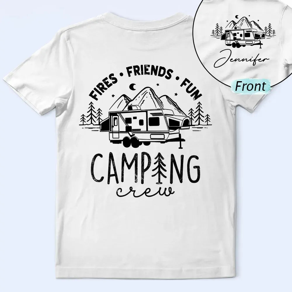 Camping Crew Fires Friends Fun - Personalized T Shirt