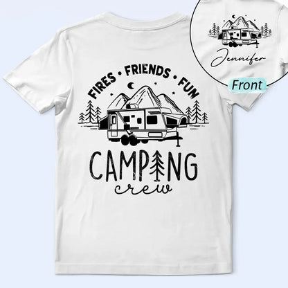 Camping Crew Fires Friends Fun - Personalized T Shirt