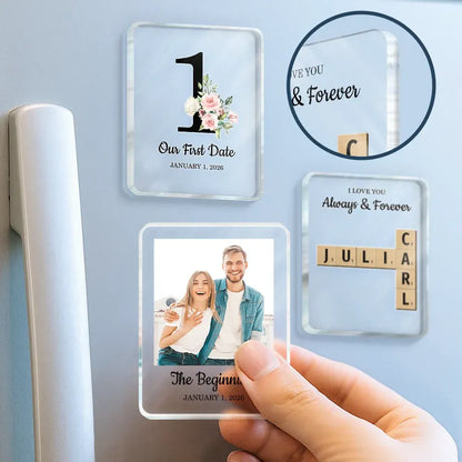 Couple Anniversary Love Message - Personalized Acrylic Magnet