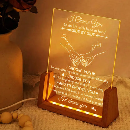 Couples I Choose You - Personalized Night Light