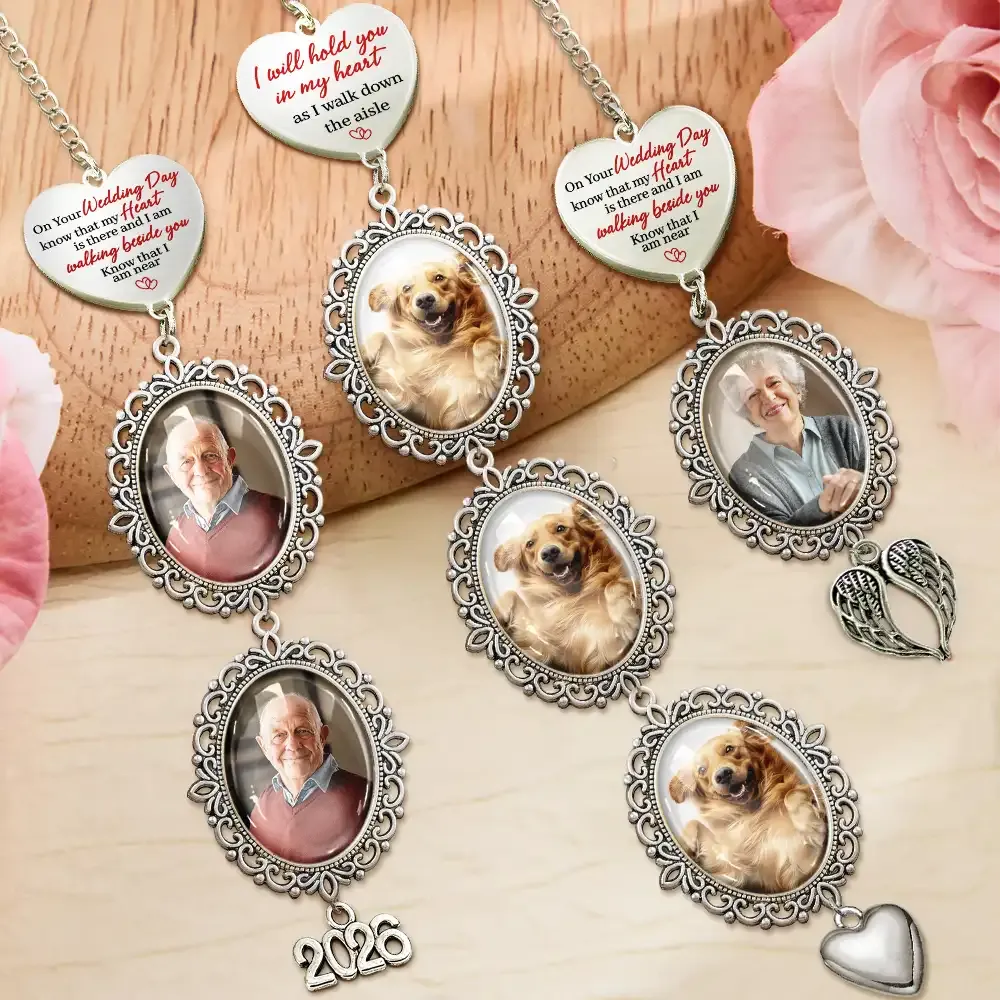 Custom Photo On Your Wedding Day Know That My Heart Is There - Personalized Wedding Charm