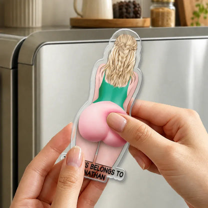 Funny & Naughty Just One Poke - Personalized Squishy Acrylic Fridge Magnet