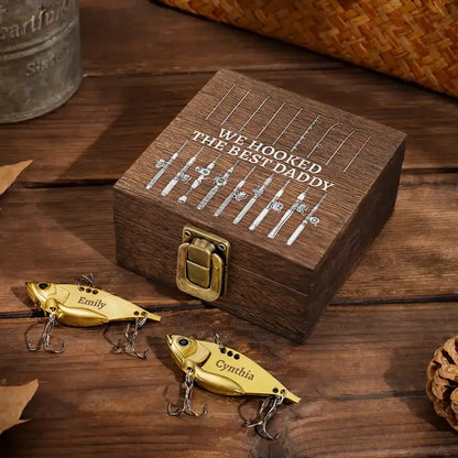 Reel Cool Dad Fishing Dad Grandpa - Personalized Metal Fish Lure Set