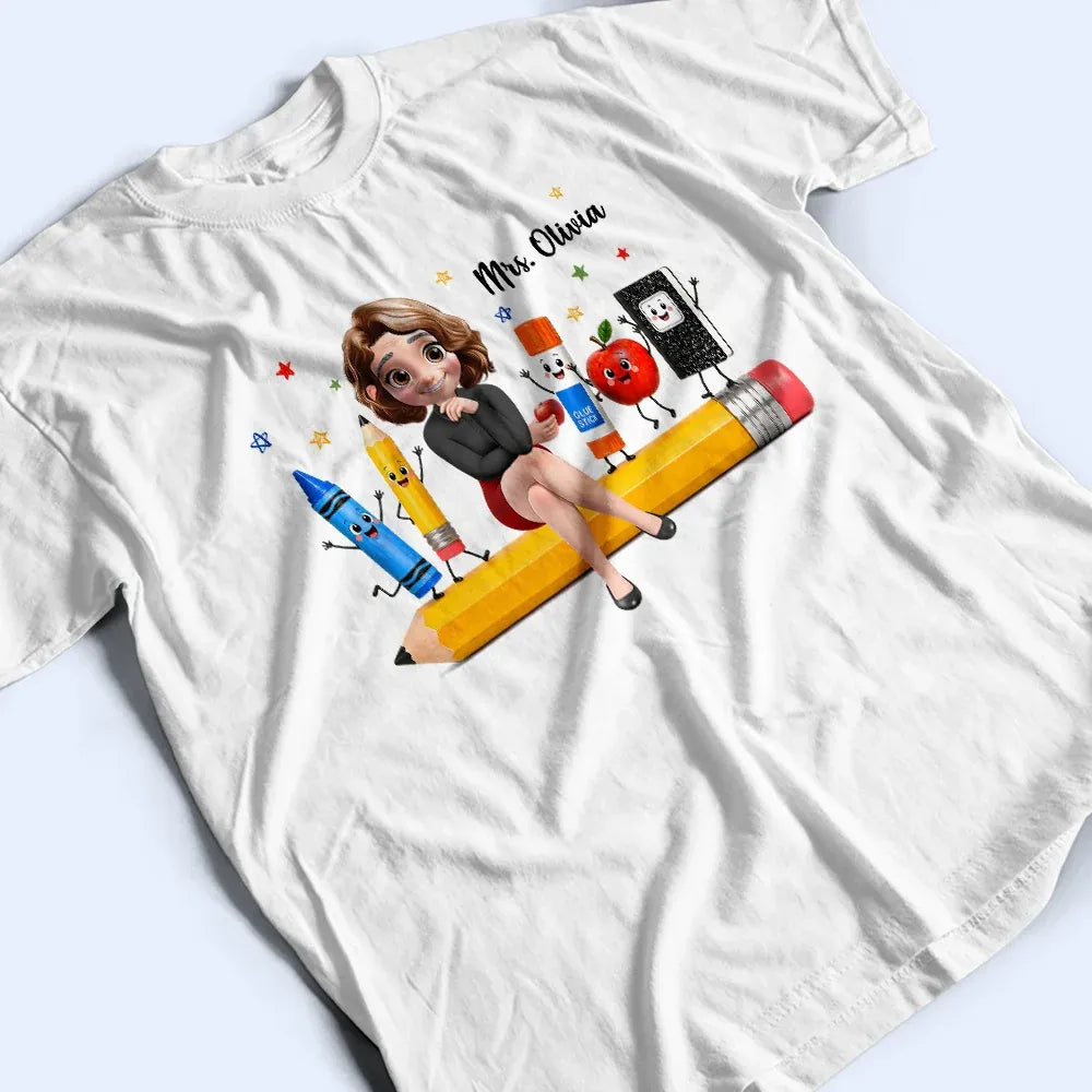 Teacher Life Happy To See Your Face - Personalized T Shirt