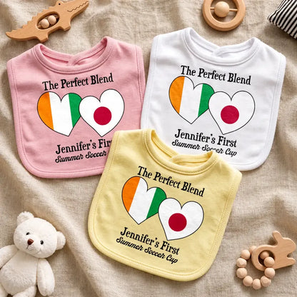 Baby First Soccer Cup Duo Country Flags - Personalized Baby Bib