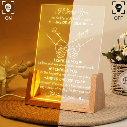 Couples I Choose You - Personalized Night Light