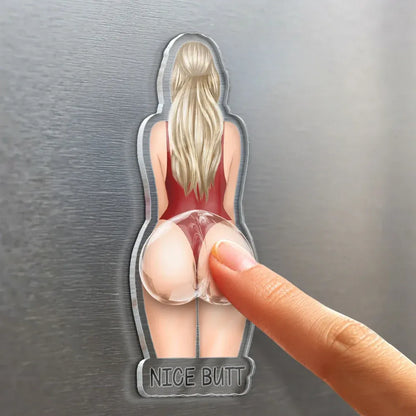 Funny & Naughty Just One Poke - Personalized Squishy Acrylic Fridge Magnet
