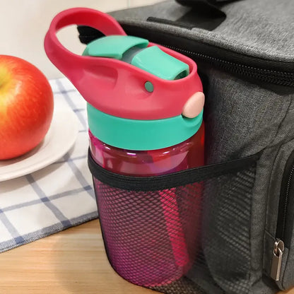 School Kid With Backpack - Personalized Kids Water Bottle With Straw