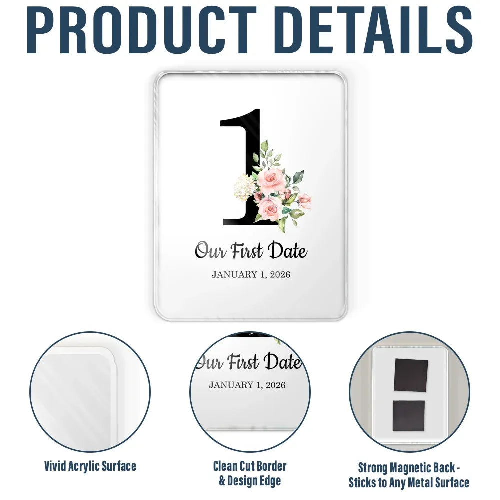 Couple Anniversary Love Message - Personalized Acrylic Magnet