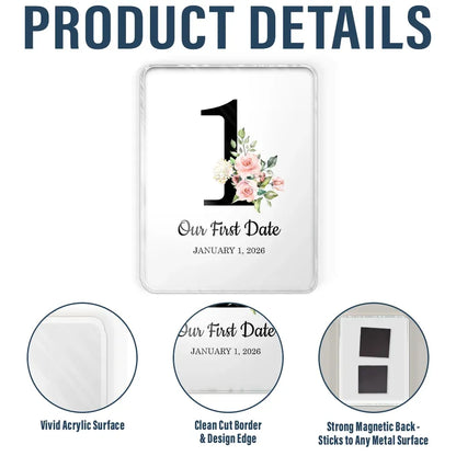 Couple Anniversary Love Message - Personalized Acrylic Magnet