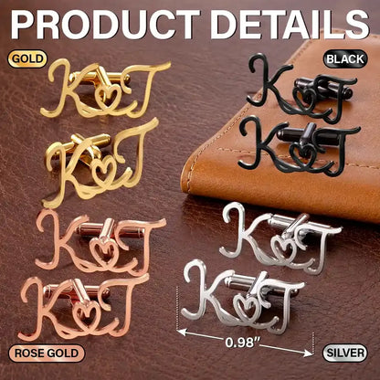 Couple Initials Sign Name - Personalized Cufflinks
