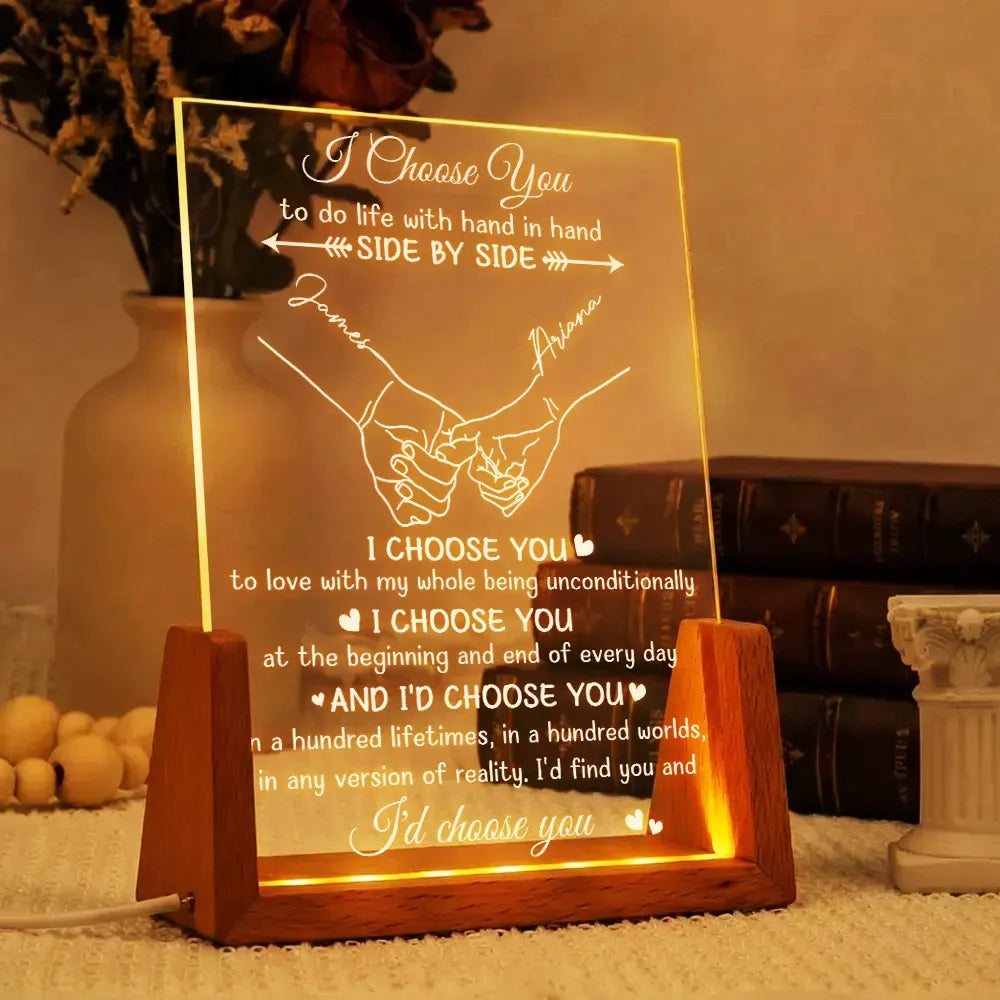 Couples I Choose You - Personalized Night Light
