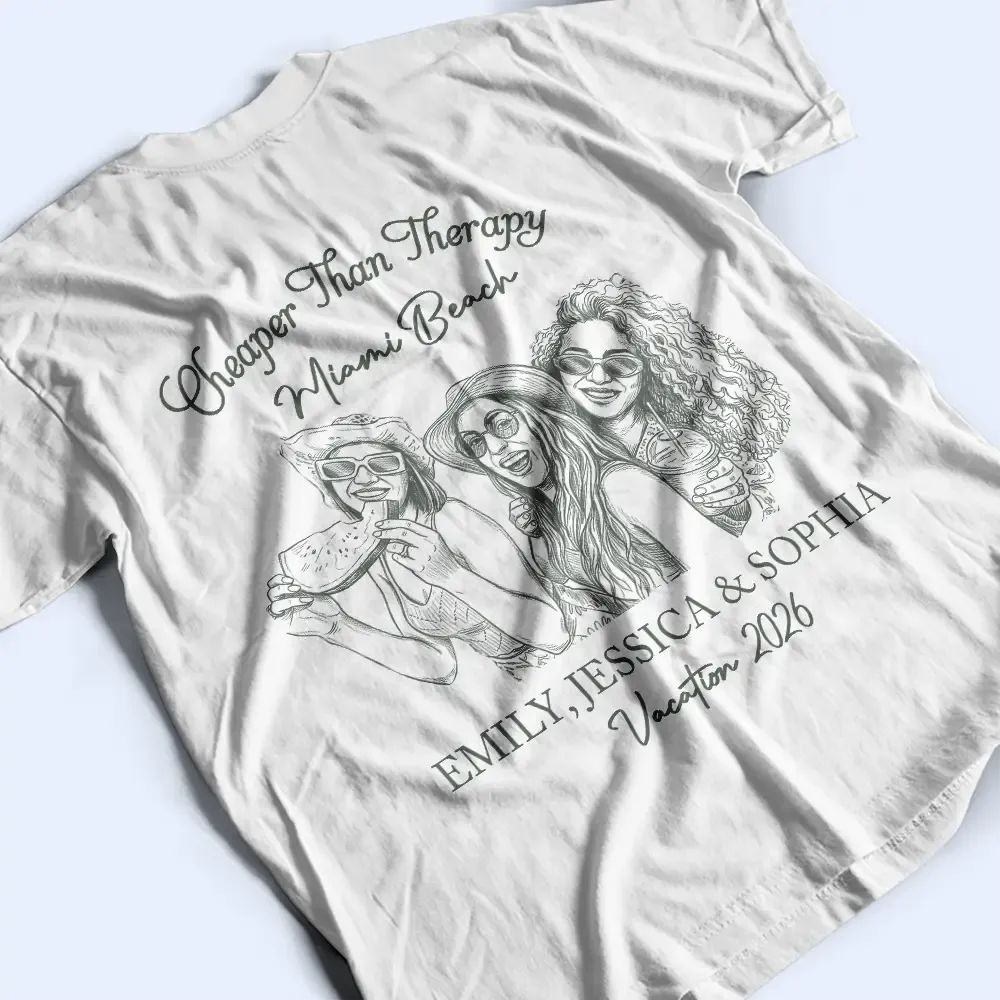 Custom Photo Pencil Sketch Family Making Memories Together - Personalized T Shirt