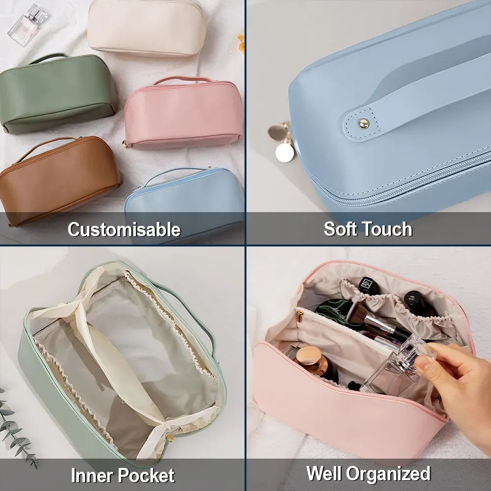 All My Cruise Crap - Personalized Leather Makeup Bag