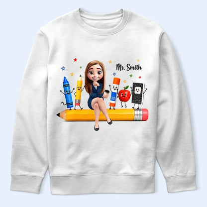 Teacher Life Happy To See Your Face - Personalized T Shirt