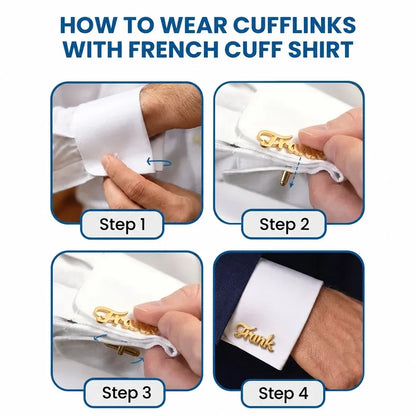 Couple Initials Sign Name - Personalized Cufflinks