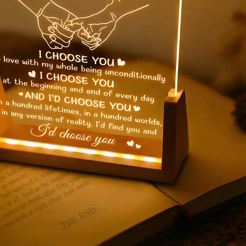 Couples I Choose You - Personalized Night Light