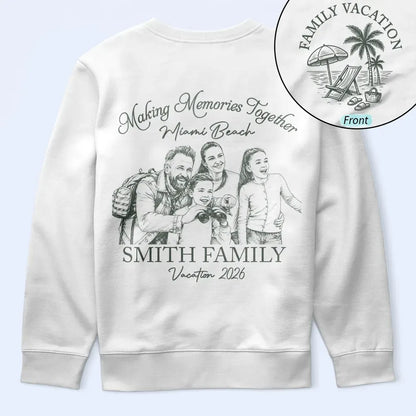 Custom Photo Pencil Sketch Family Making Memories Together - Personalized T Shirt