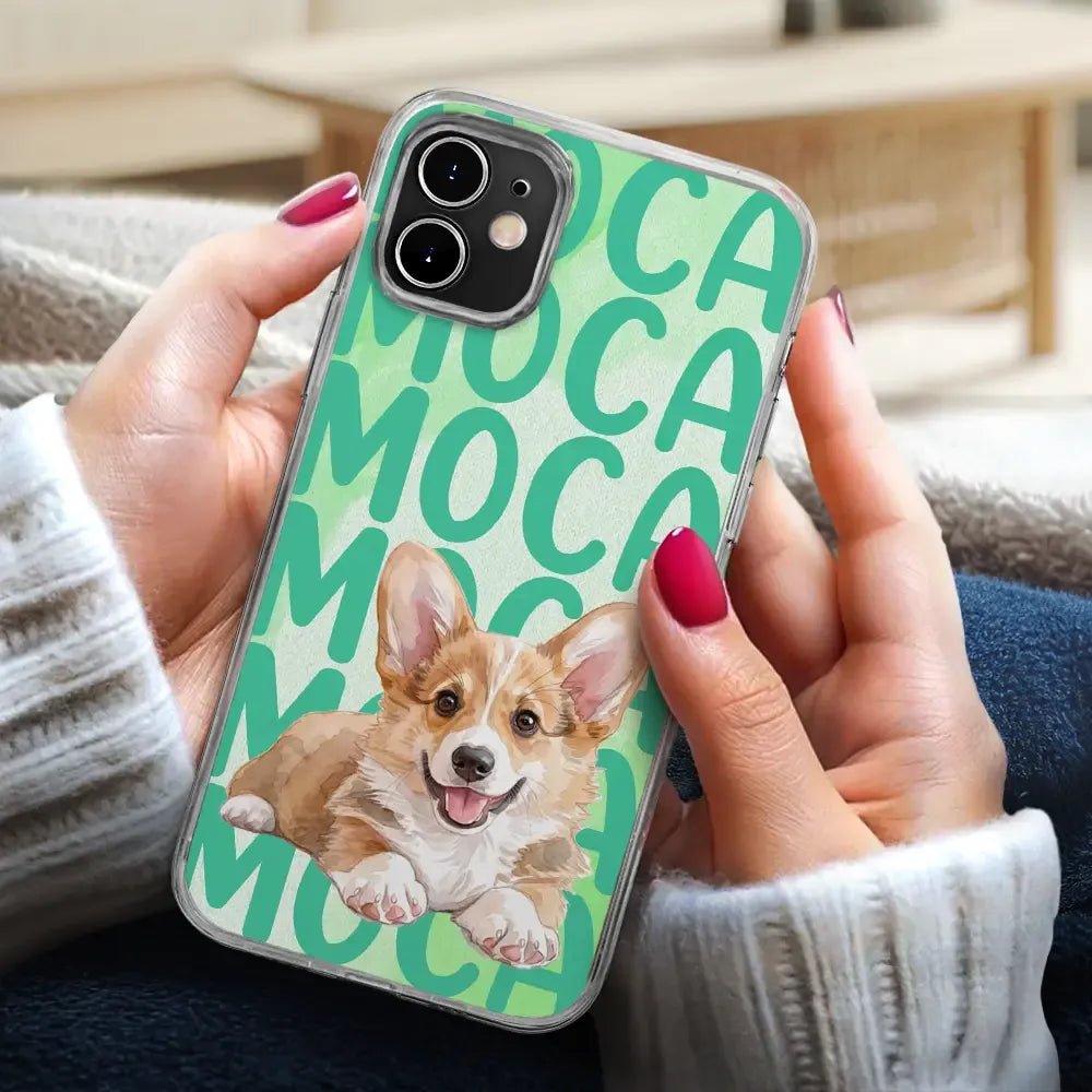 Custom Photo Realistic Watercolor Art Cute Dog Cat Portrait - Personalized Clear Phone Case